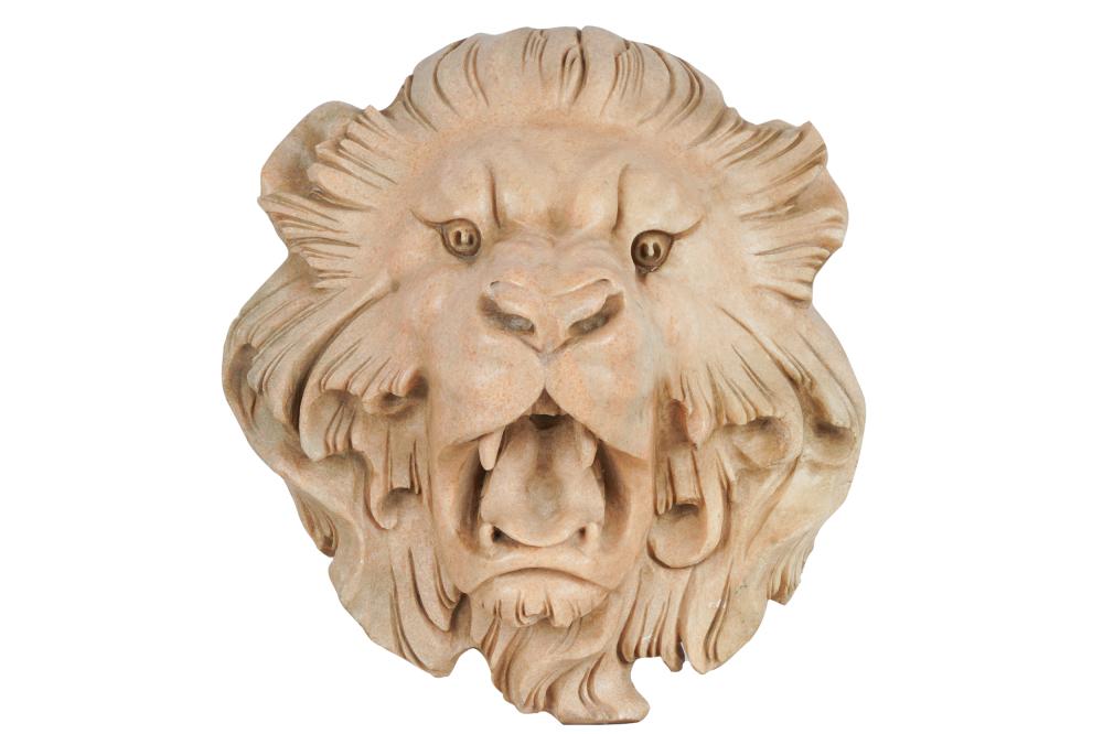 CARVED STONE LION PLAQUEdrilled 333657