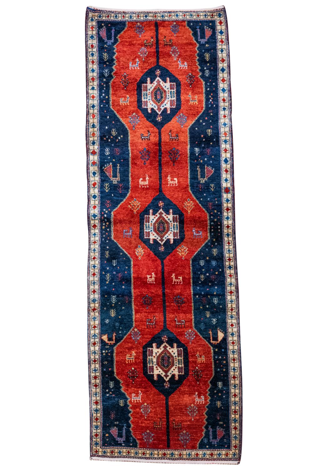 RED BLUE WOOL RUNNERwith a narrow 333659