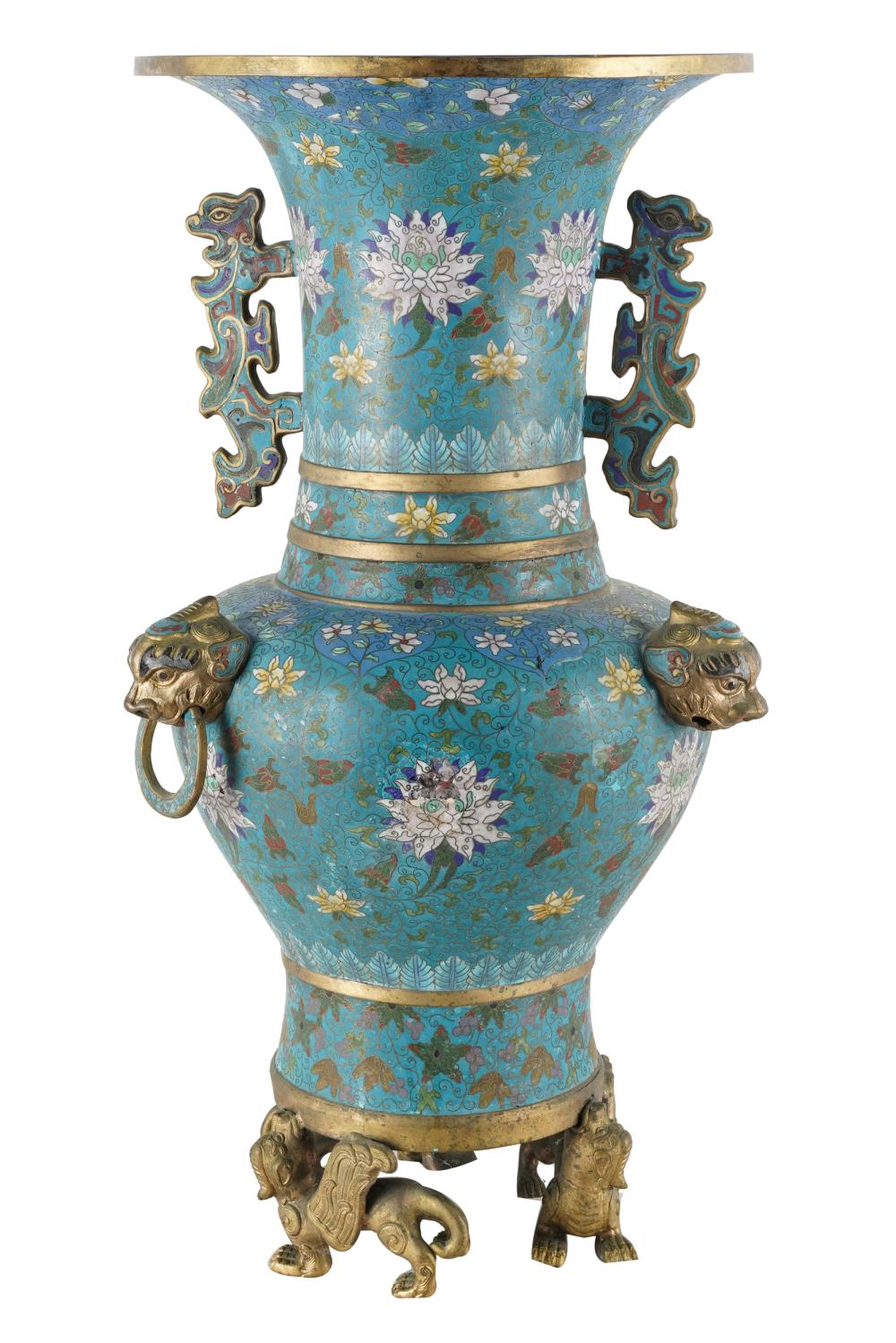 CHINESE CLOISONNE TEMPLE VASECondition: