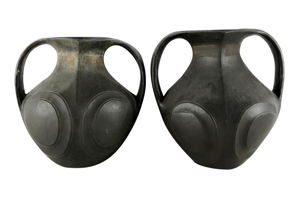 TWO HAN STYLE BLACK CERAMIC AMPHORAEProvenance  333675