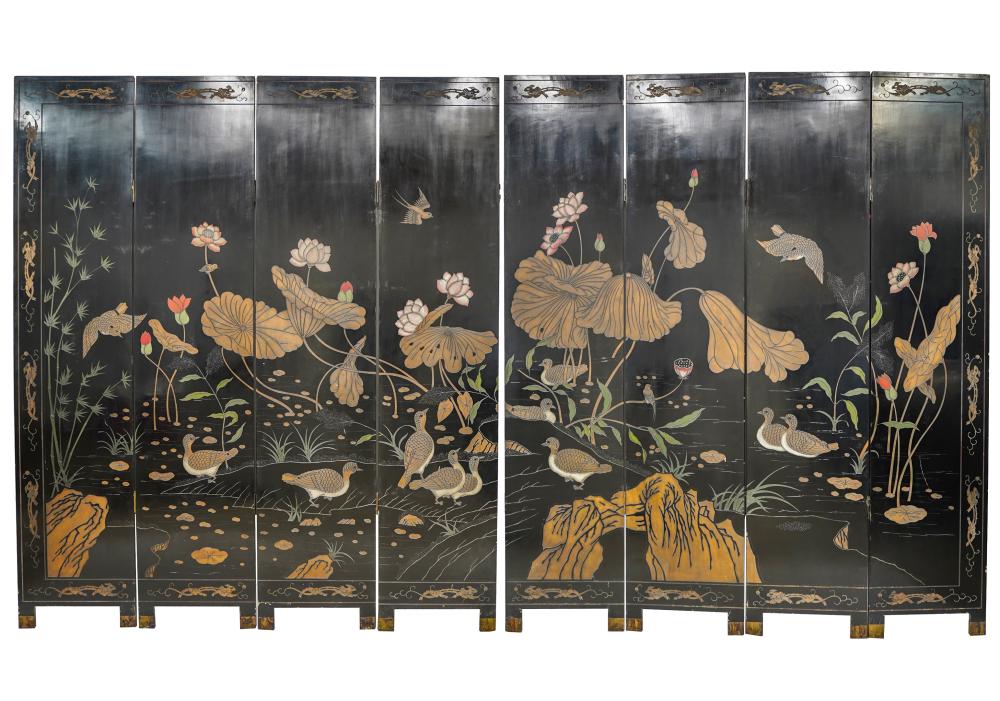 CHINESE LACQUERED EIGHT FOLD SCREENCondition  3336af