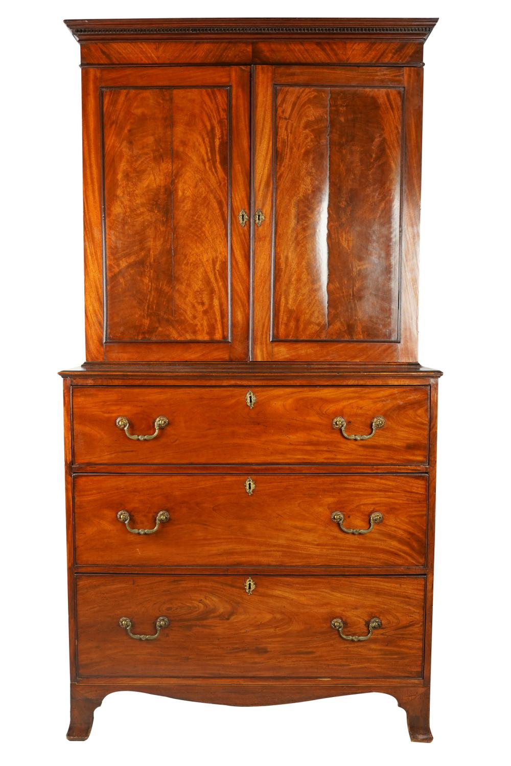 ENGLISH MAHOGANY SECRETARY BOOKCASEconstructed 3336b0