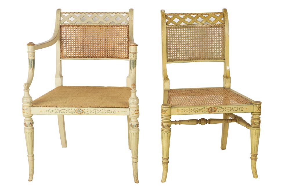 TWO REGENCY PAINTED WOOD CHAIRS19th 3336cb