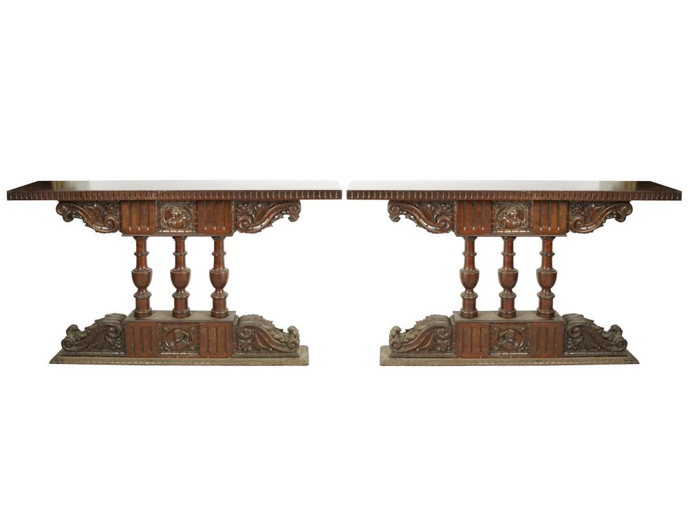 PAIR OF SPANISH REVIVAL CARVED