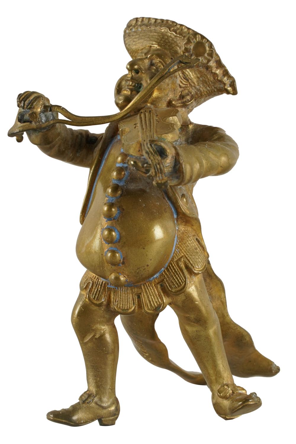 GERMAN FIGURE OF A FIDDLERgilt bronze;