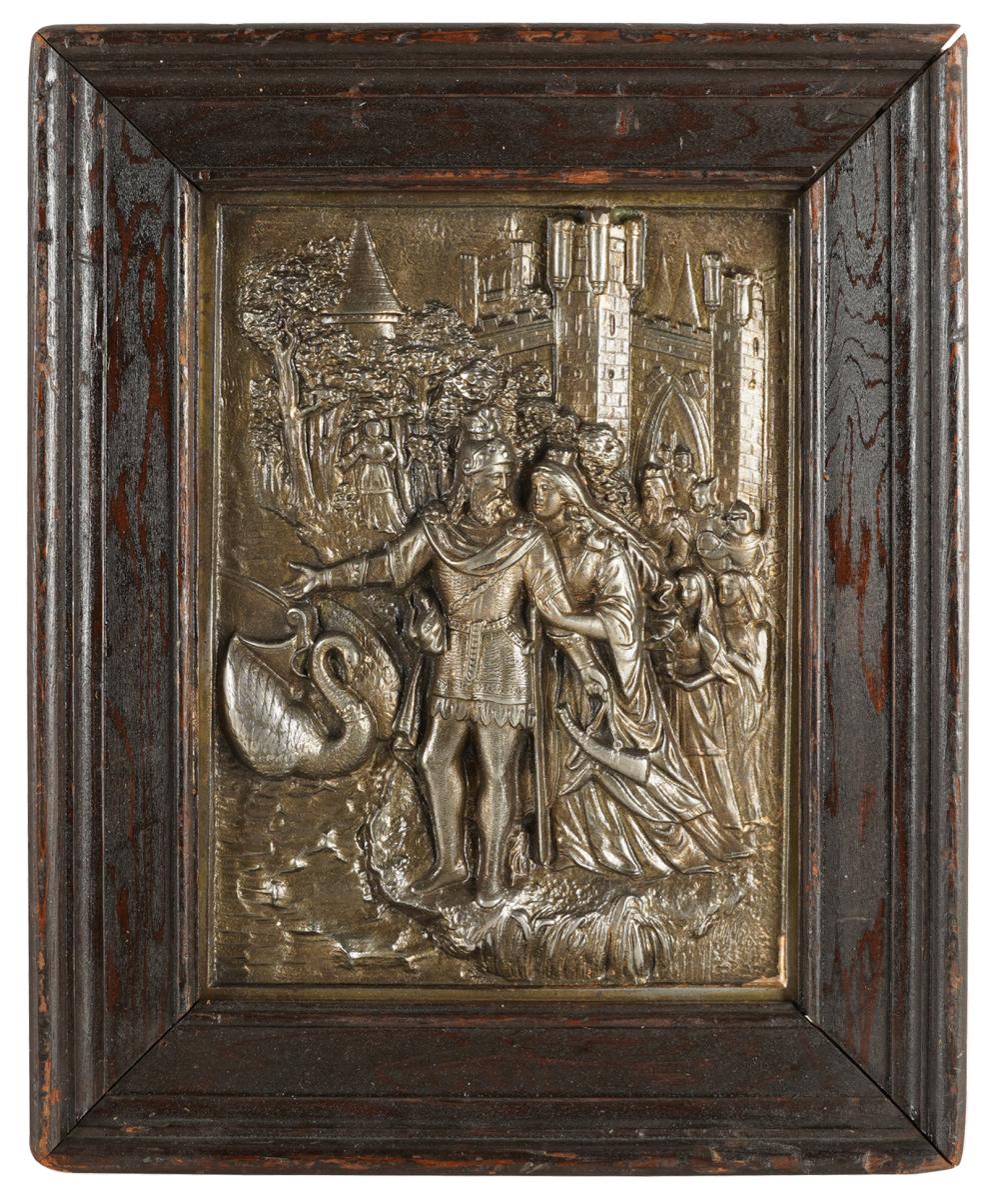 PATINATED METAL RELIEF PLAQUEsigned 3336fe
