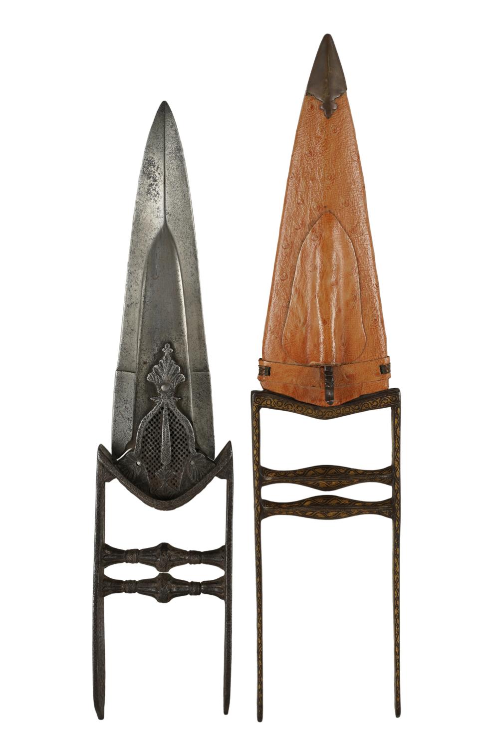 TWO ASIAN DAGGERSone with sheath; the