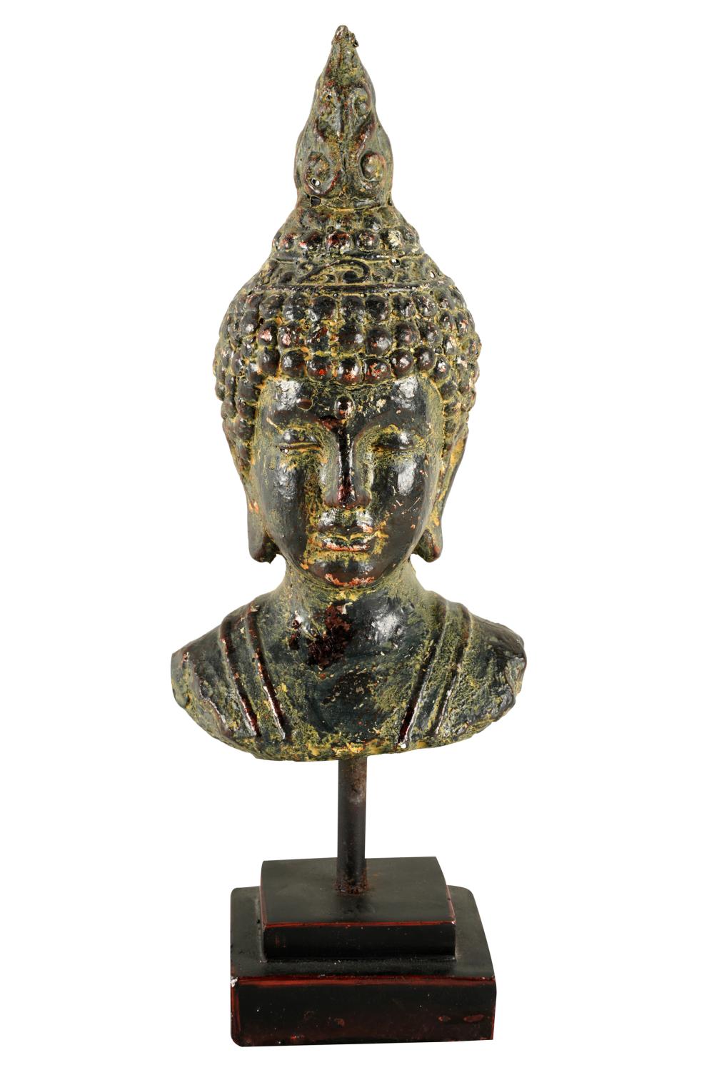 PAINTED CAST METAL BUST OF BUDDHACondition  333765