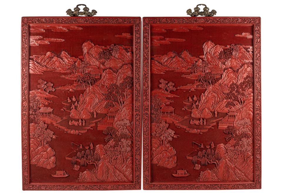 PAIR OF CHINESE CINNABAR PANELSwith 333793