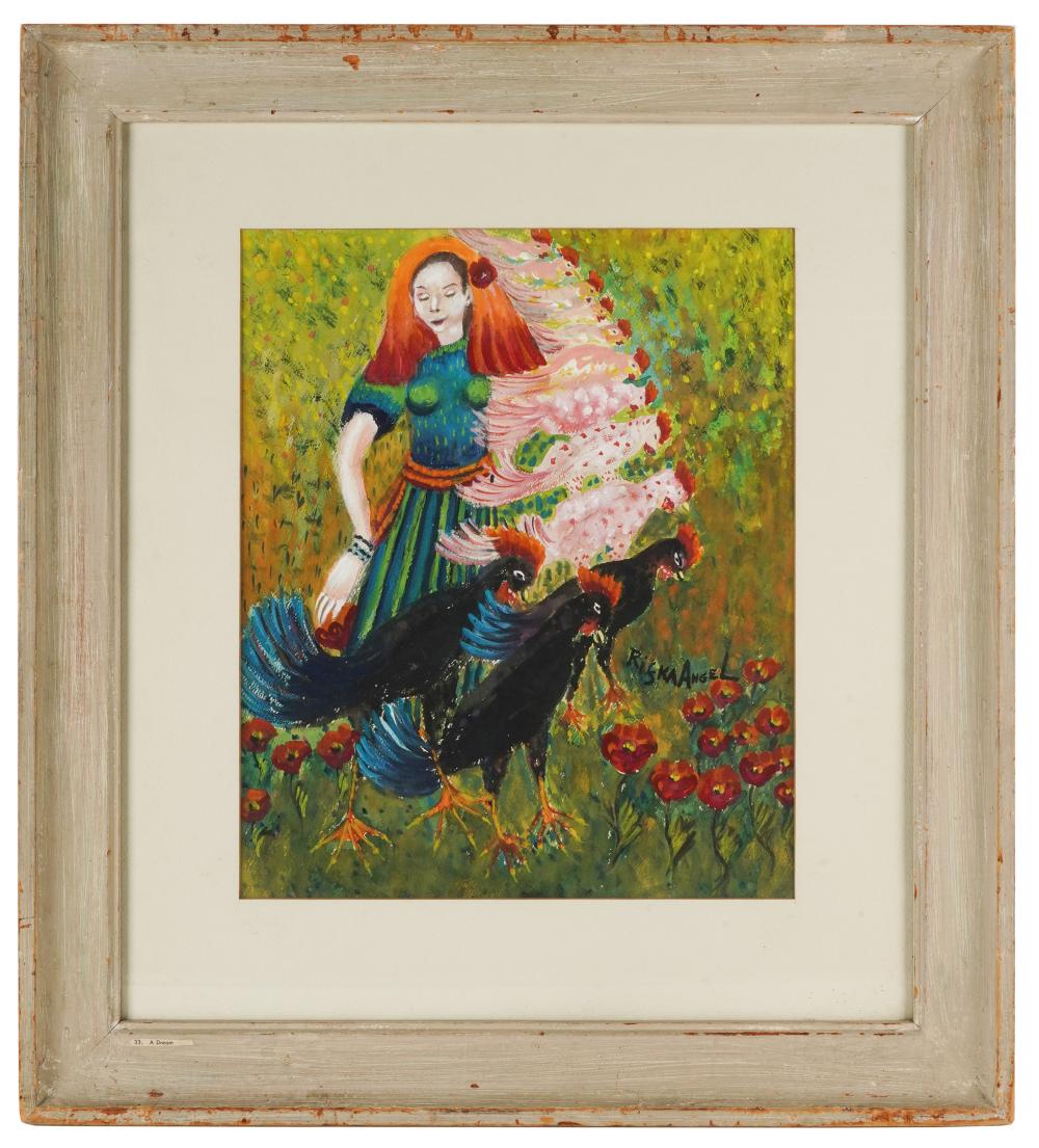 RIFKA ANGEL (1899 - 1988): "A DREAM"watercolor;