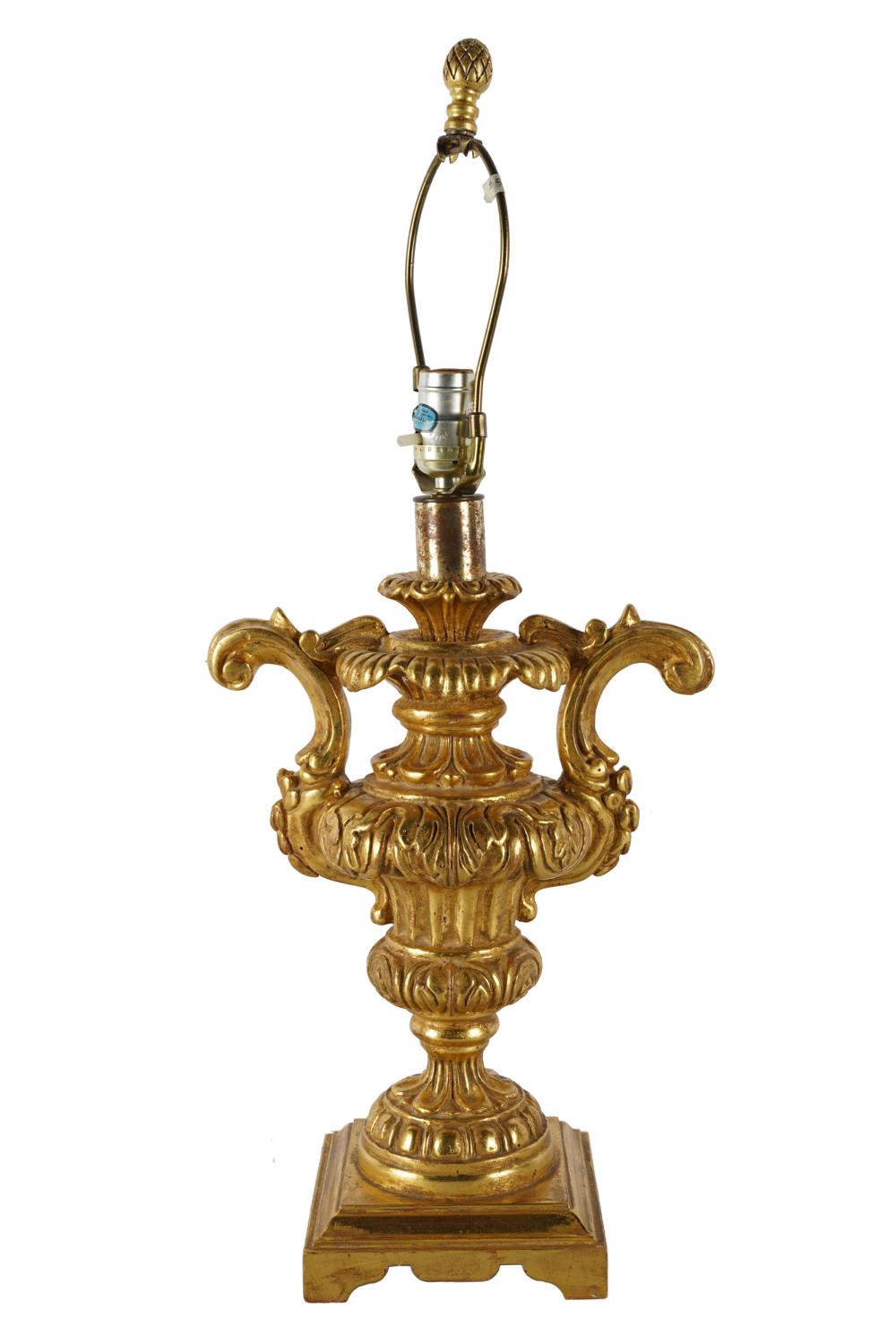 BAROQUE STYLE GILT WOOD URNmounted 3337d9