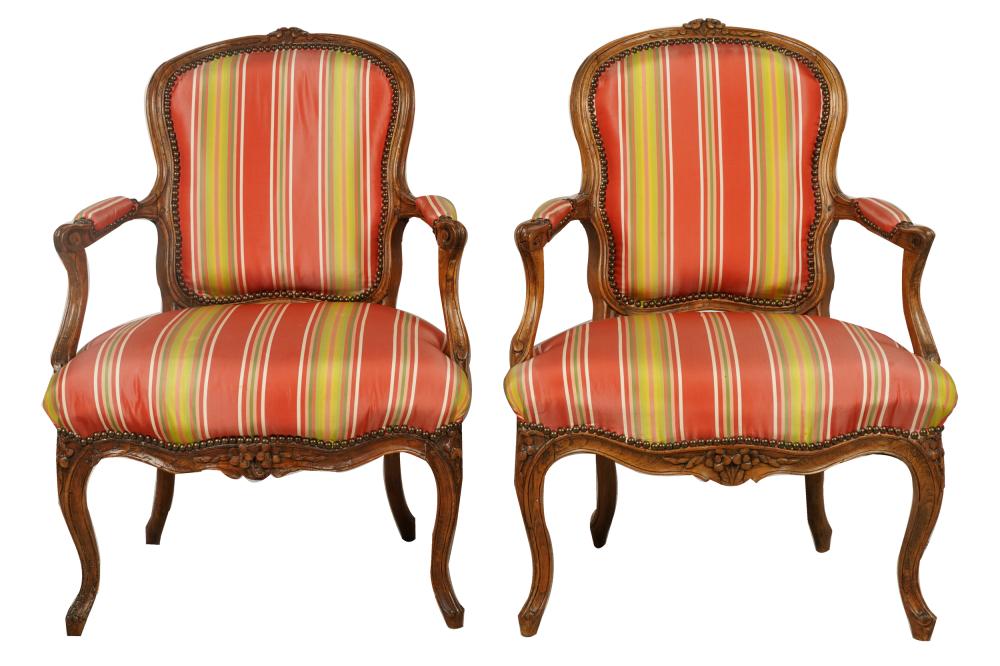 PAIR OF LOUIS XV STYLE WALNUT FAUTEUILSProvenance  3337e4