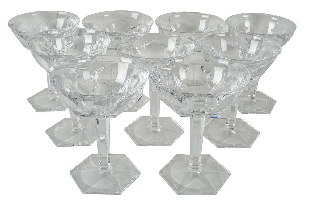 NINE BACCARAT CRYSTAL CHAMPAGNE