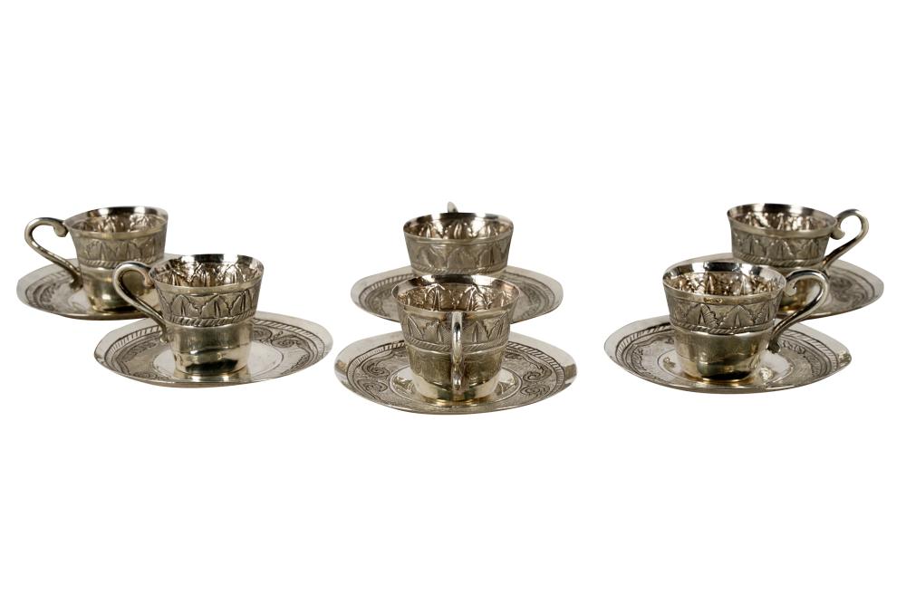 SIX MEXICAN STERLING DEMITASSE