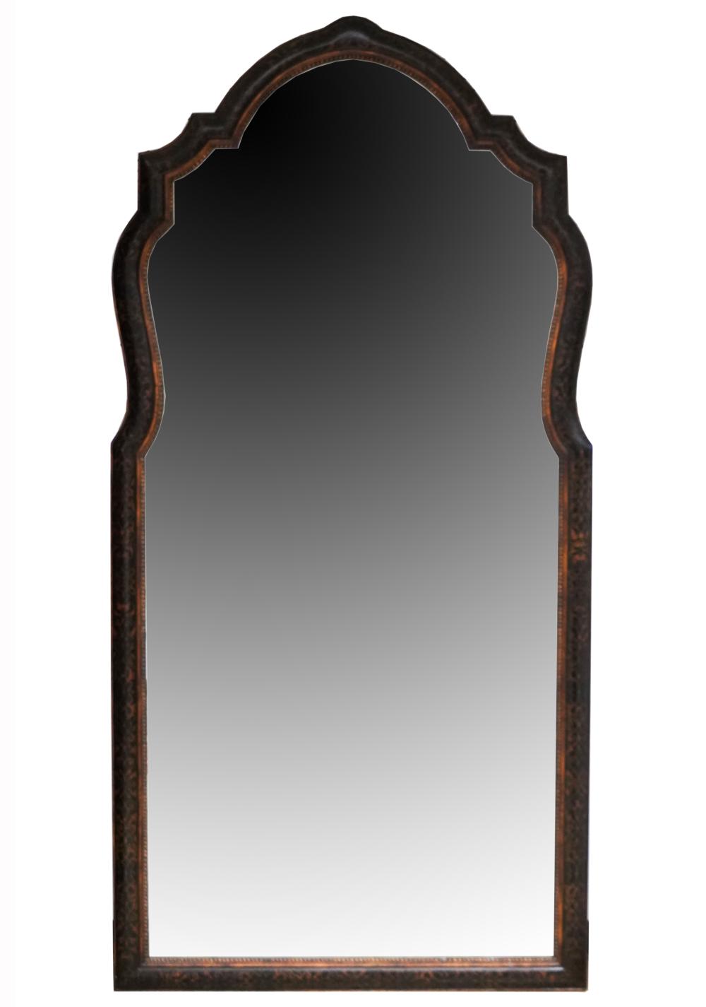 LARGE DECORATED WOOD WALL MIRRORcontemporary  33387f