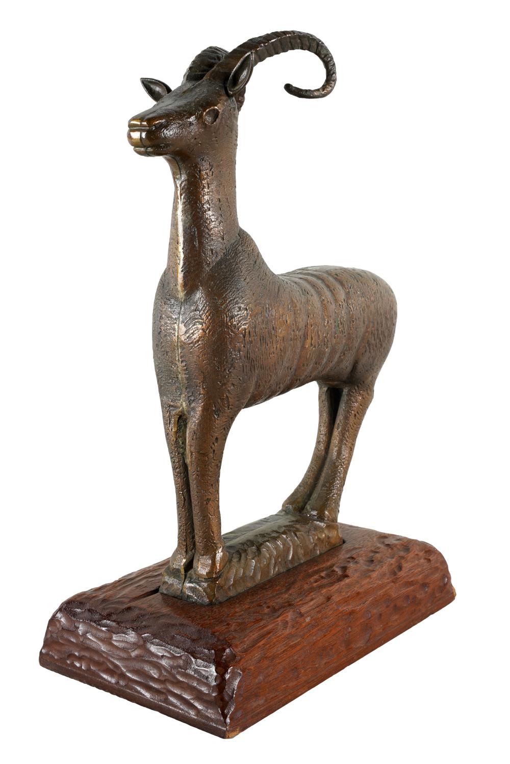 BRONZE FIGURE OF A MOUNTAIN GOATunsigned;