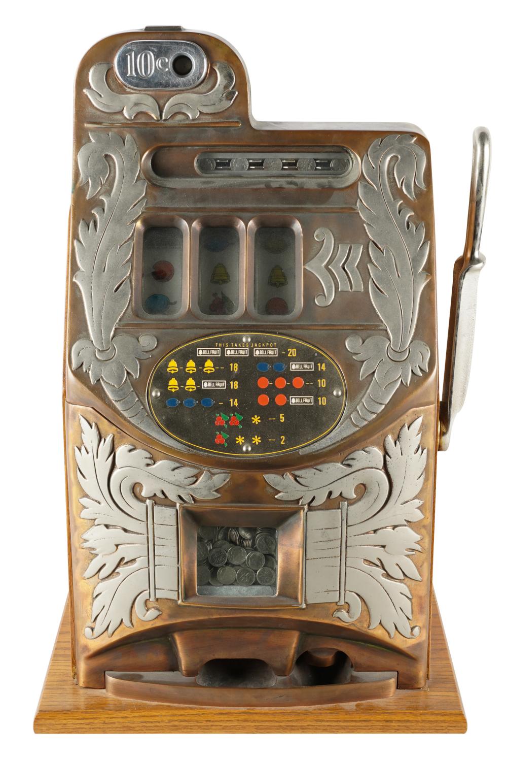 MILLS TEN CENT SLOT MACHINEon oak