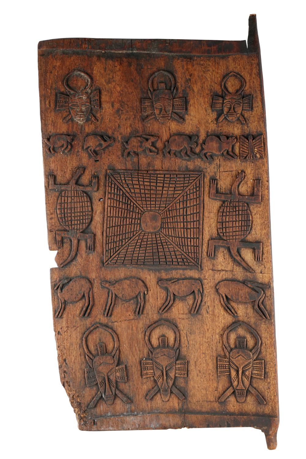 TRIBAL RELIEF-CARVED WOOD PANEL