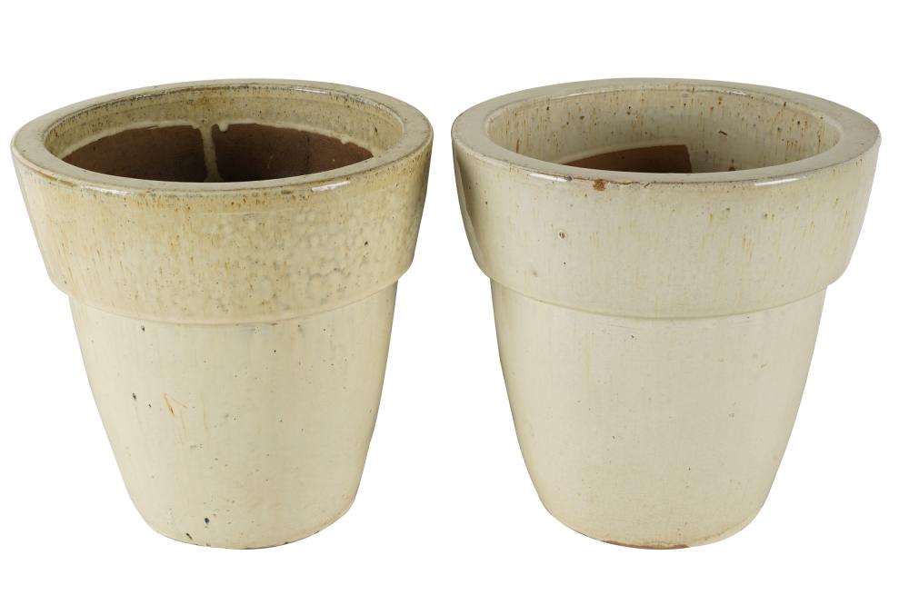 PAIR OF GLAZED EARTHENWARE PLANTERSunmarked  3339a9