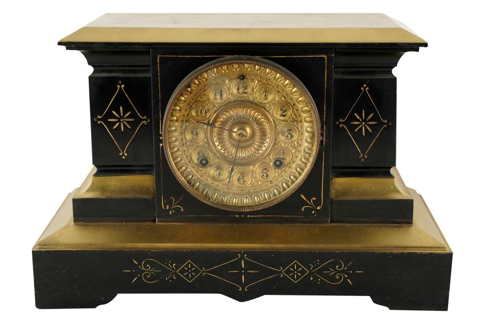 EMPIRE-STYLE BRASS-MOUNTED MANTEL CLOCKwith