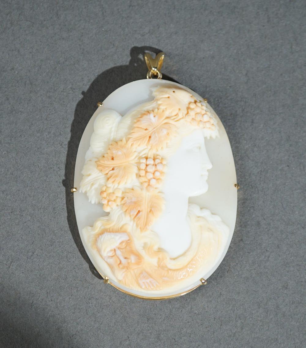 14 KARAT YELLOW GOLD MOUNTED CAMEO 333a46