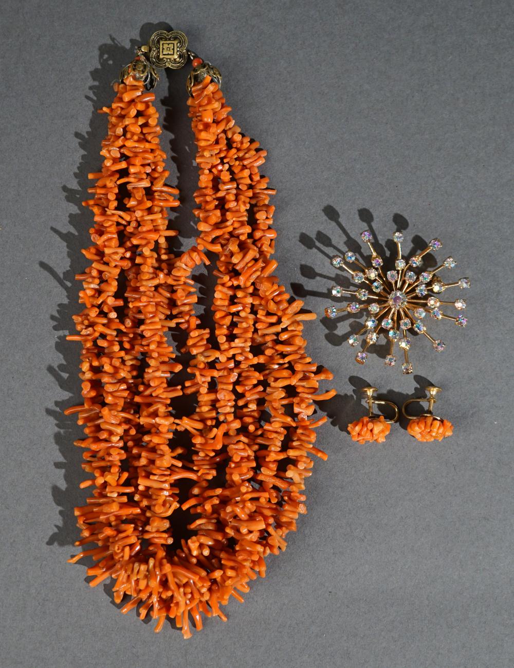 BRANCH CORAL NECKLACE PAIR OF 333a66