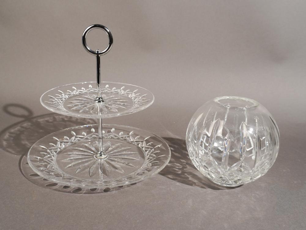 WATERFORD CRYSTAL ROSE BOWL AND