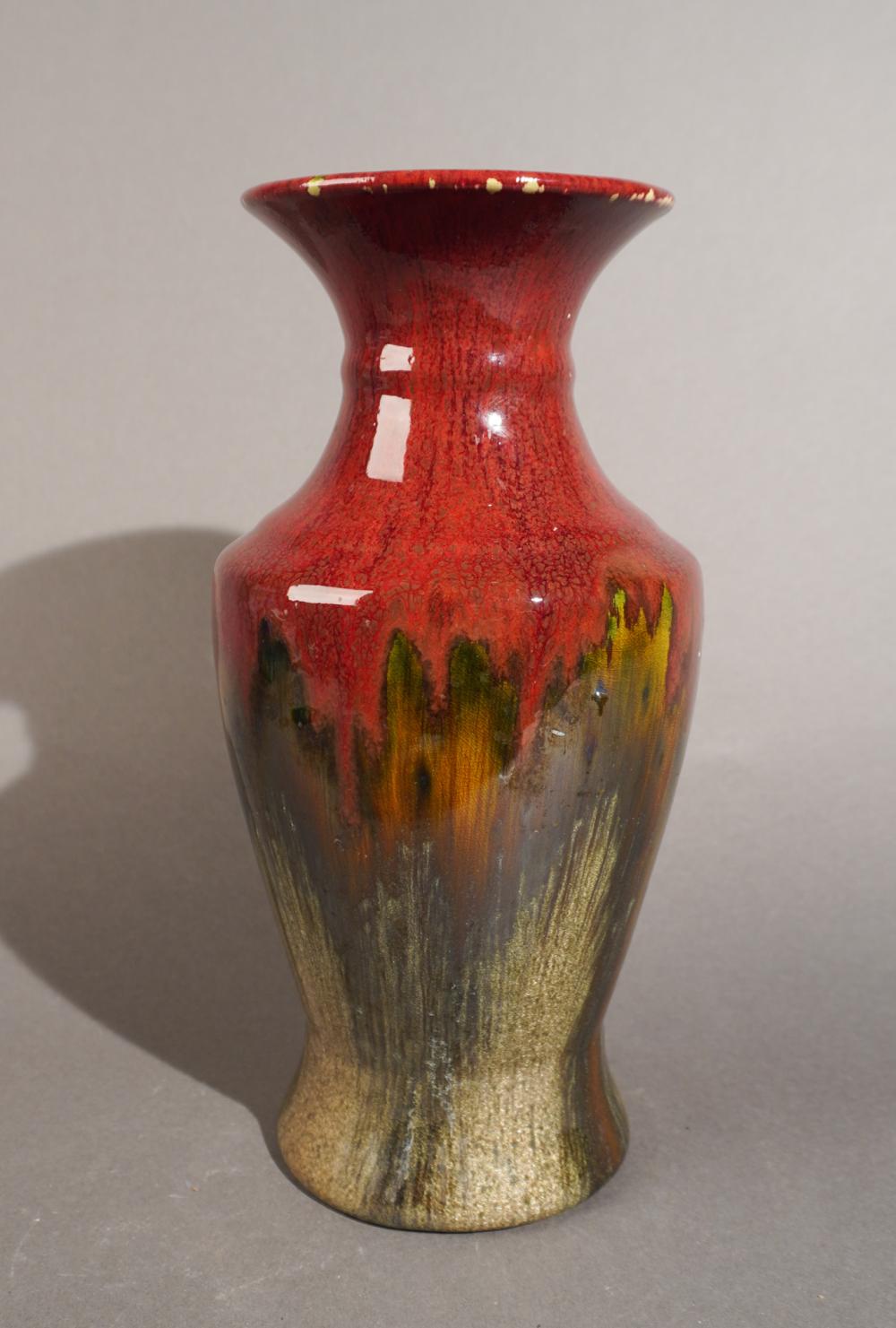 CHINESE ART POTTERY OXBLOOD VASE