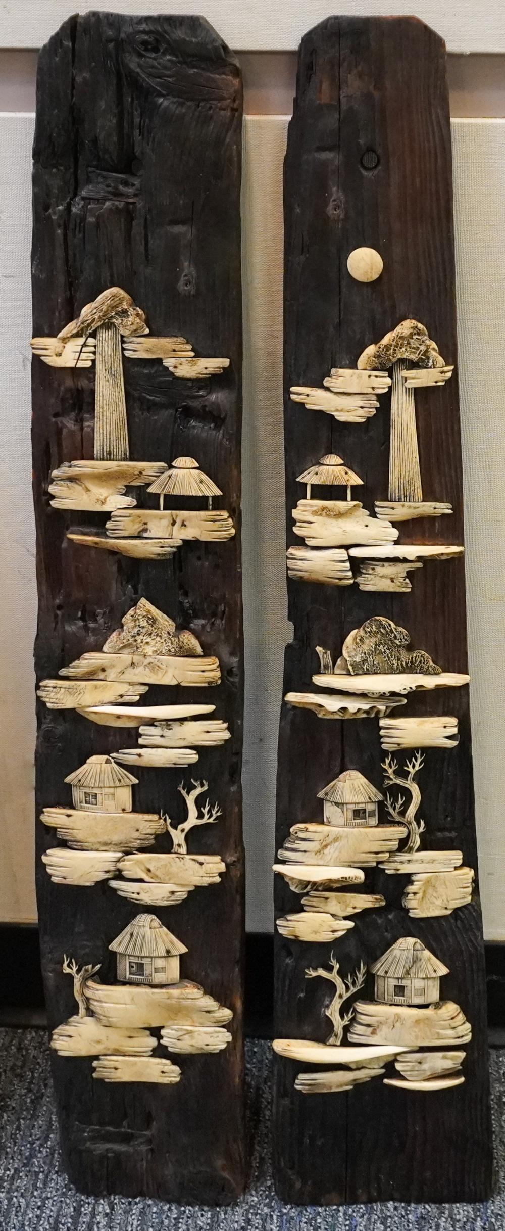 PAIR JAPANESE BONE ON DRIFTWOOD