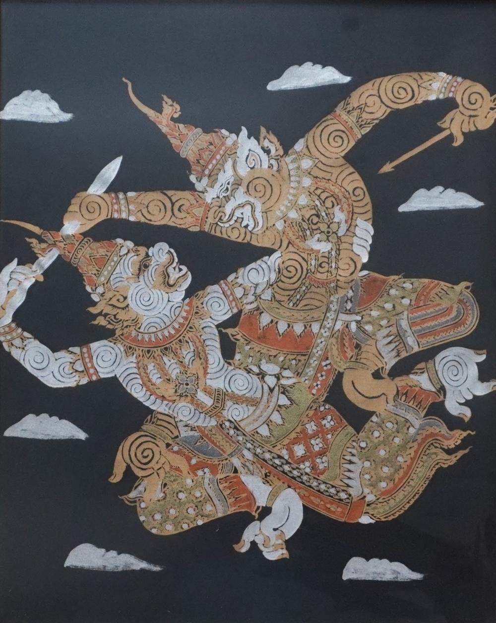 SOUTHEAST ASIAN TWO DEITIES FIGHTING,