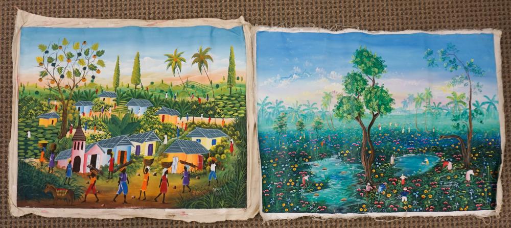 HAITIAN SCHOOL 20TH CENTURY LANDSCAPE 333bcf