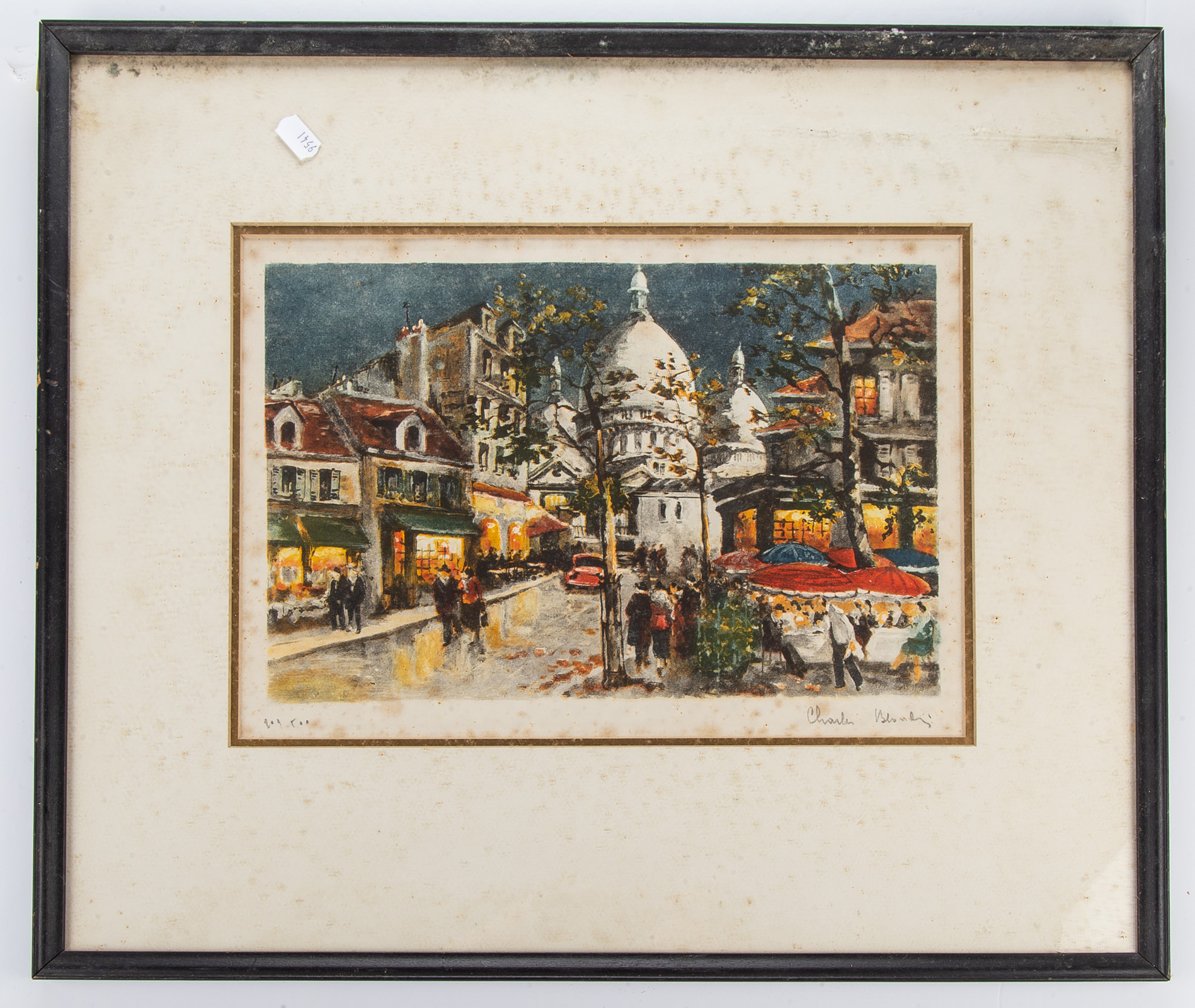 UNKNOWN TOWN SQUARE PRINT Illegibly 333bf8