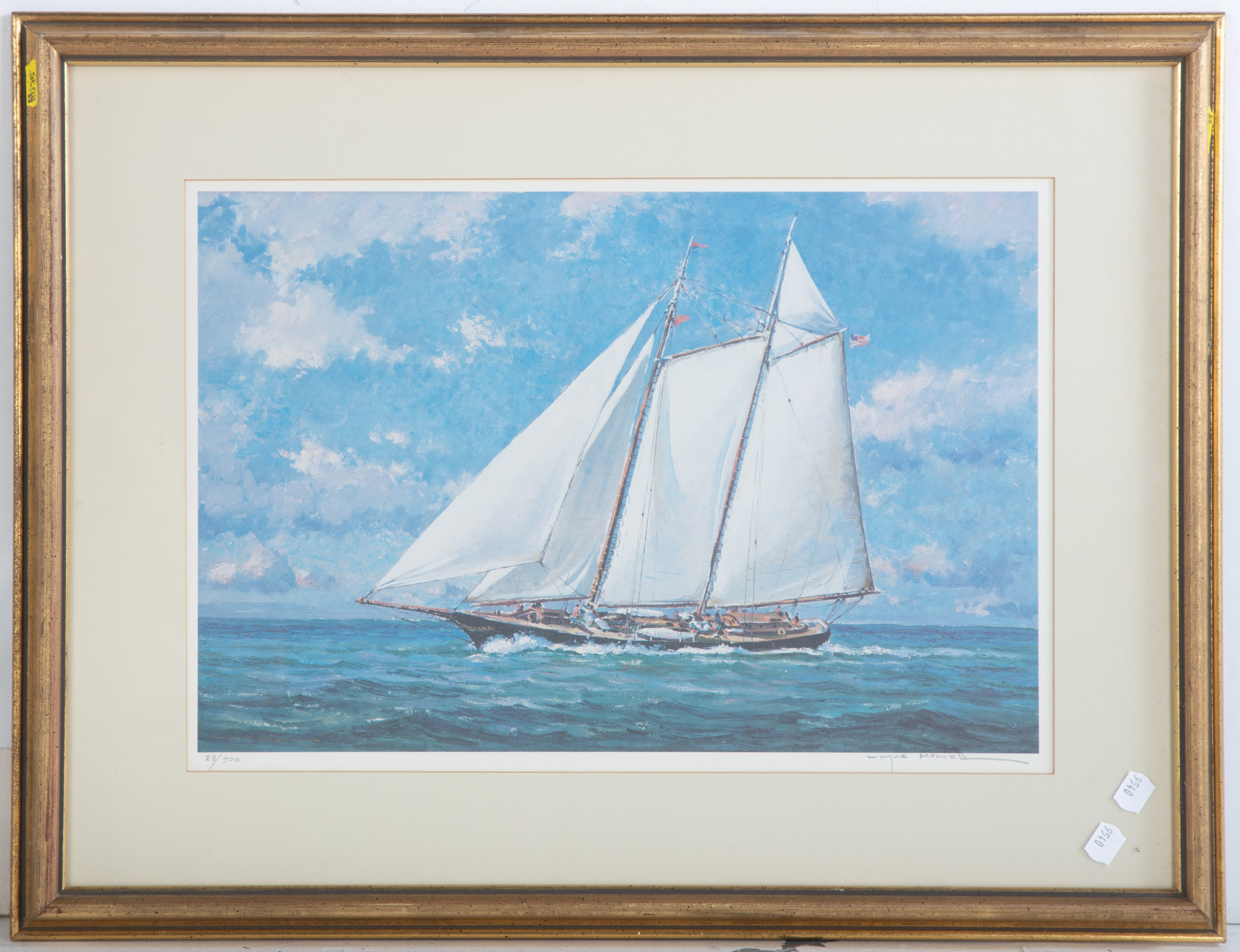 WAYNE MORRELL. SCHOONER IN A BRISK