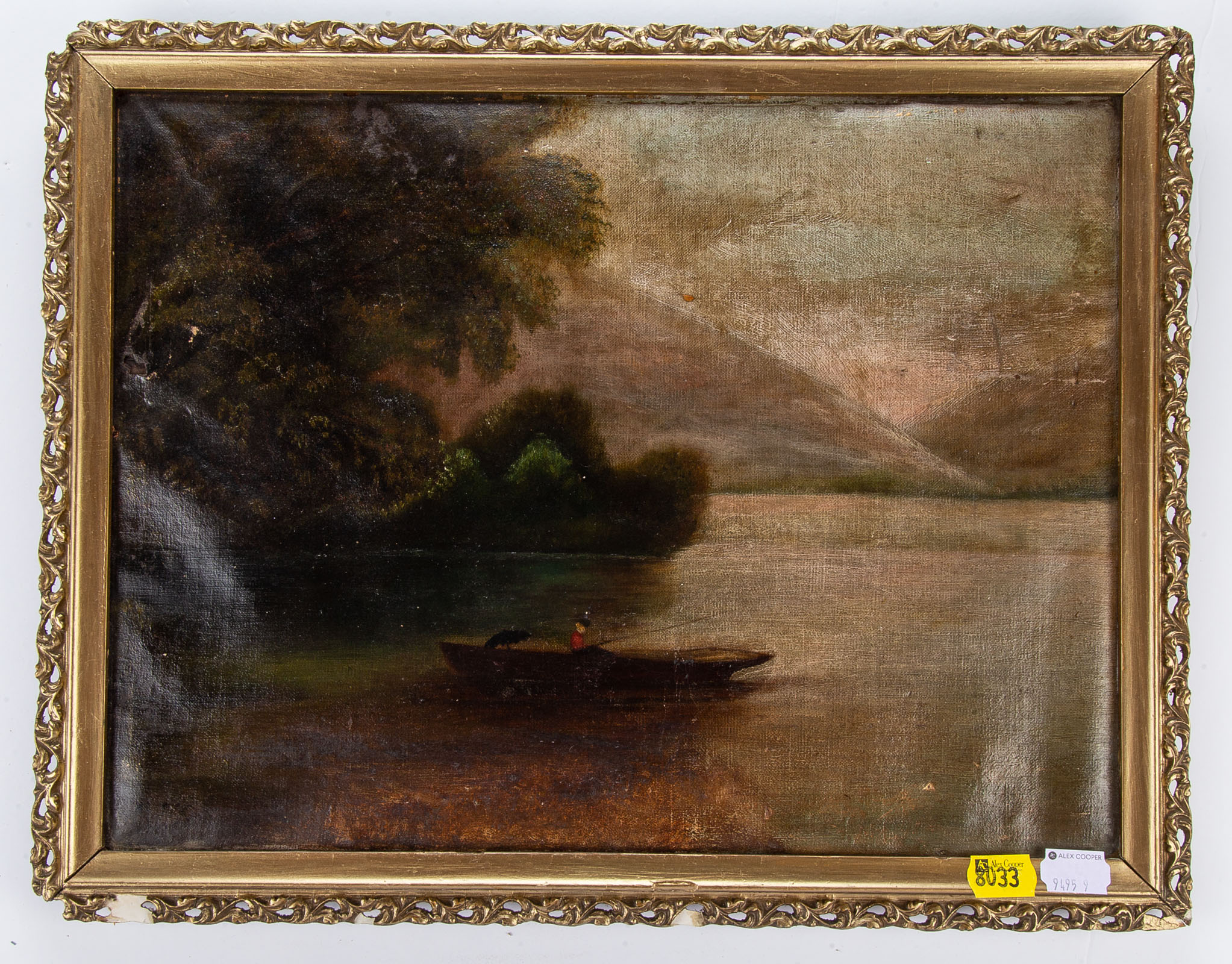 UNKNOWN LANDSCAPE WITH FISHERMAN  333bfc