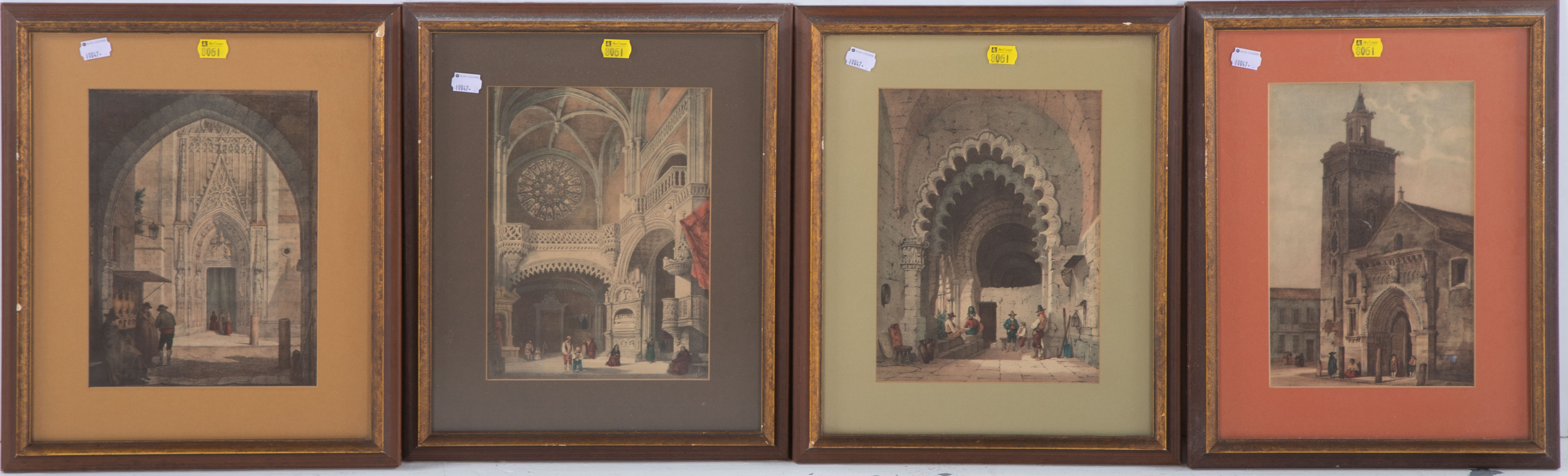 FOUR FRAMED PRINTS OF SPANISH ARCHITECTURE