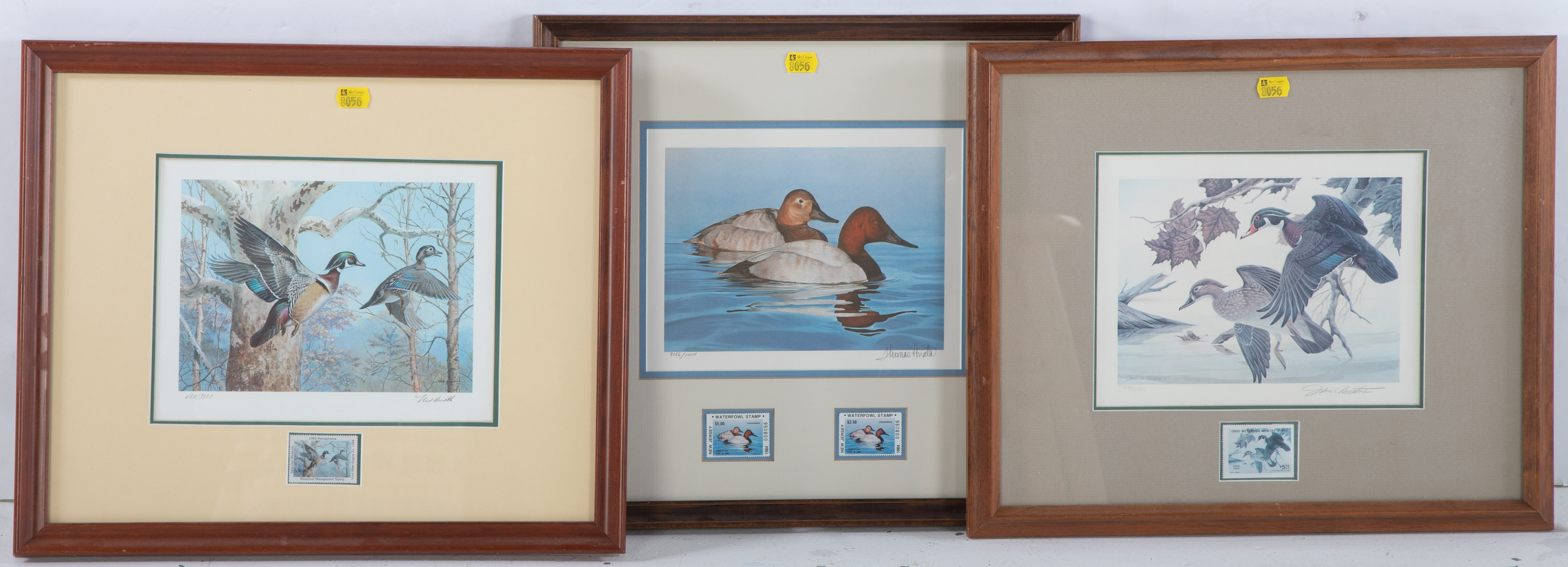 VARIOUS ARTISTS. THREE FRAMED DUCK