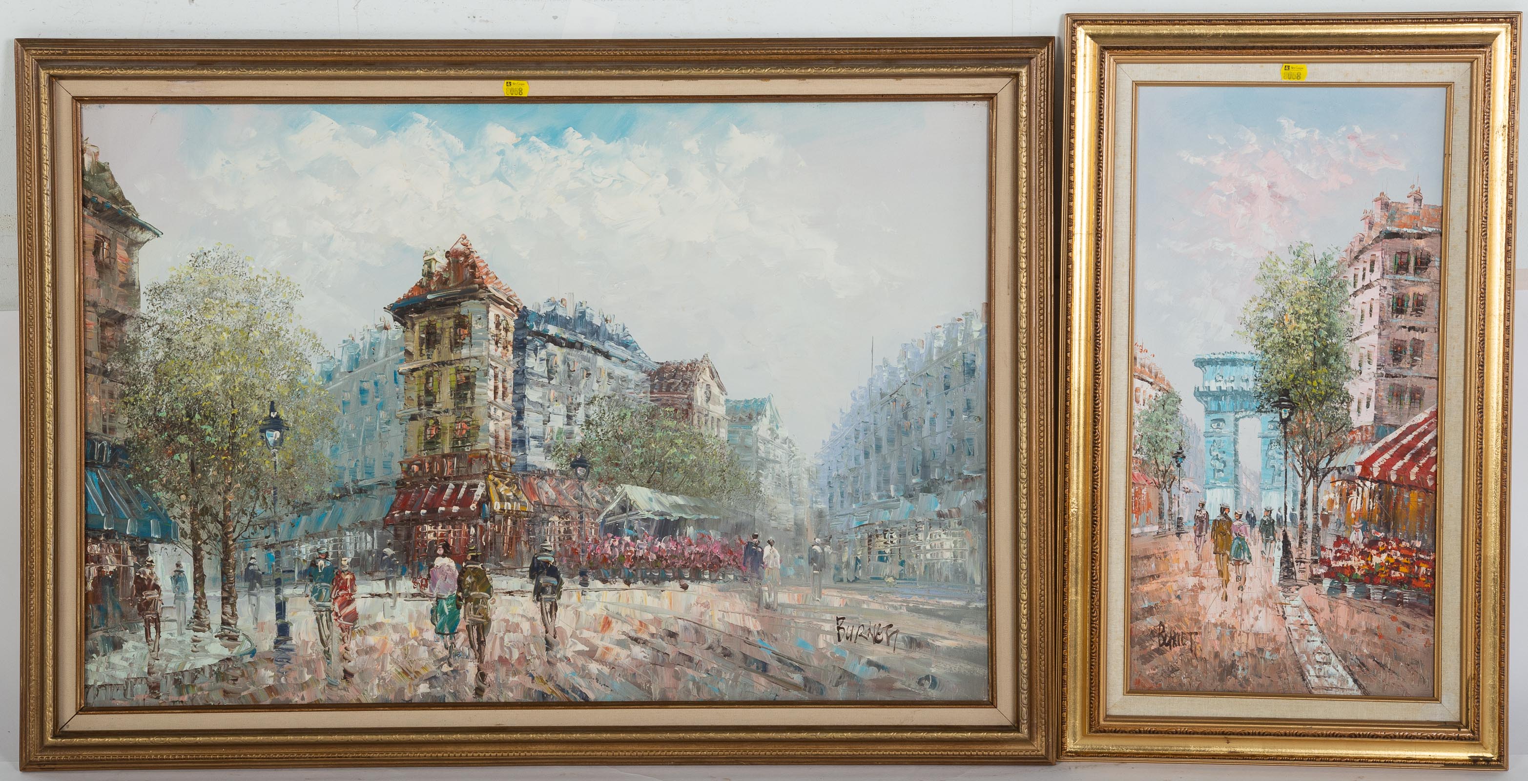 BURNETT. TWO PARIS SCENE OILS ON