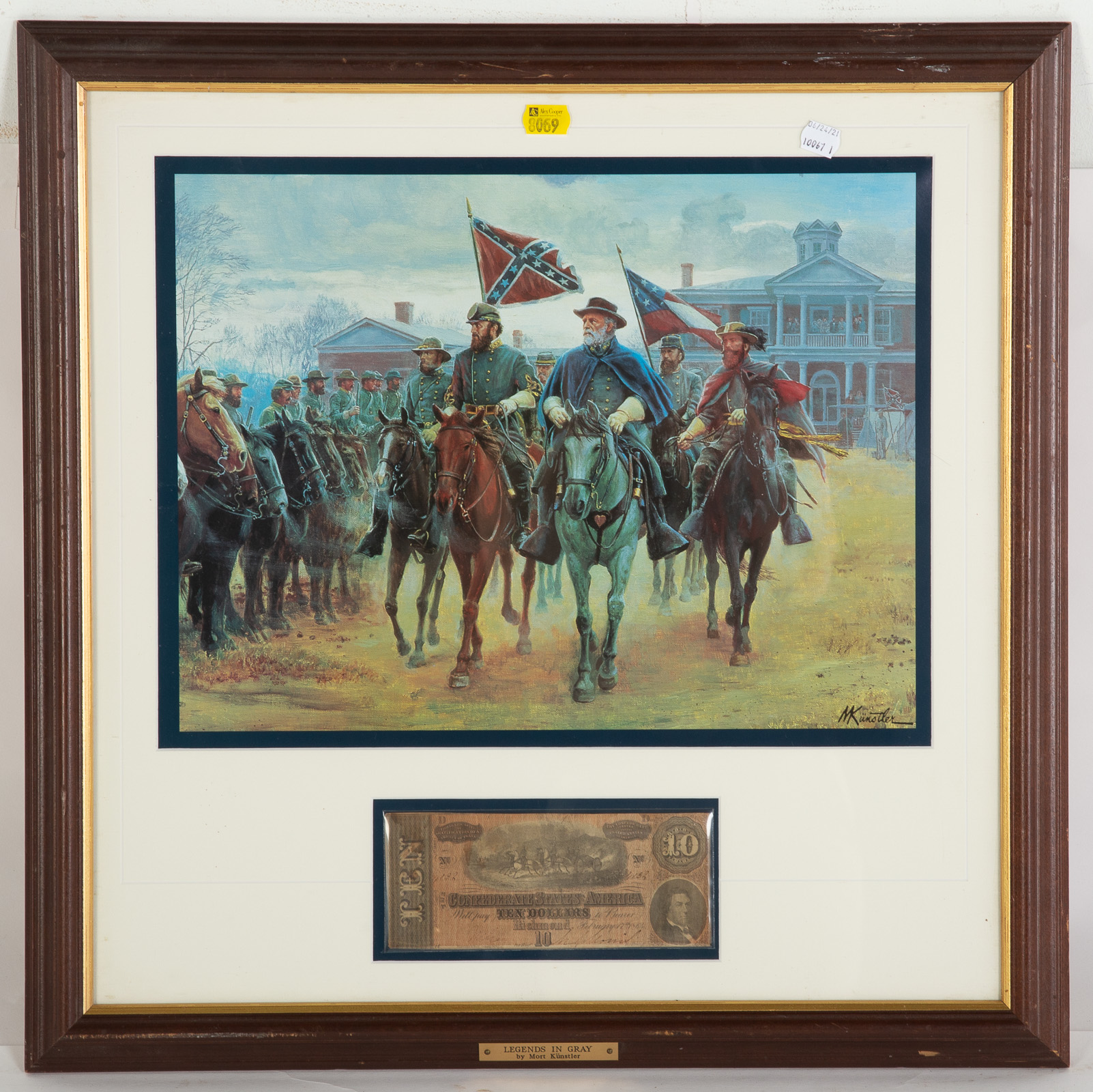 FRAMED CONFEDERATE $10 BILL WITH