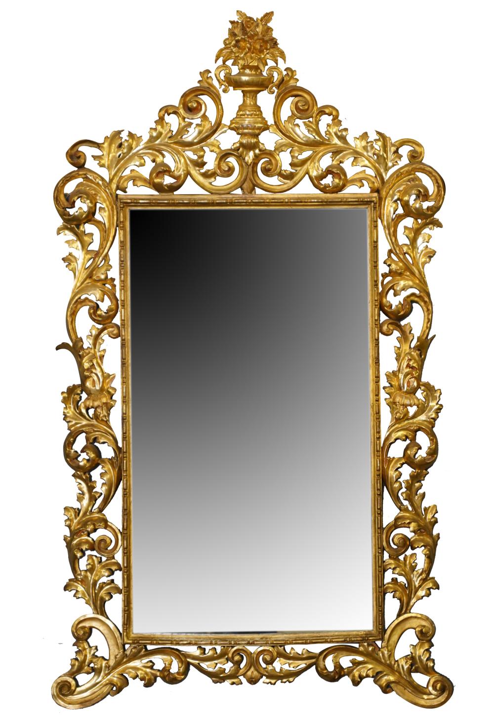 BAROQUE-STYLE GILTWOOD WALL MIRRORCondition: