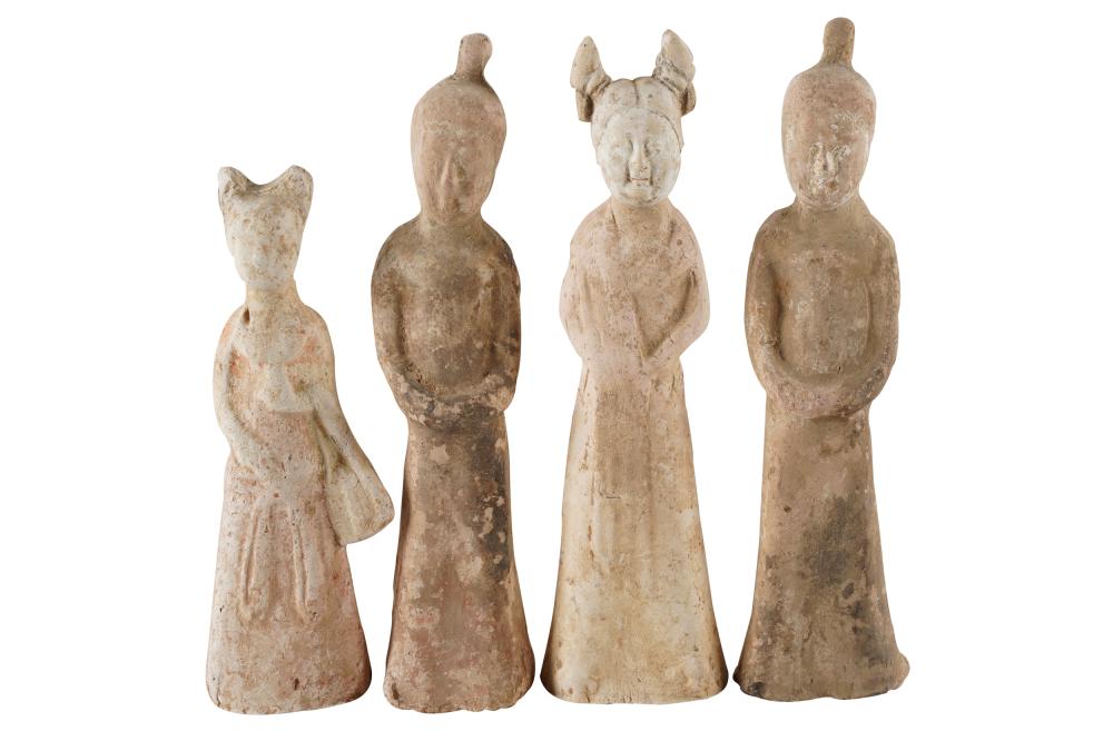 FOUR TANG-STYLE CERAMIC FIGURESProvenance: