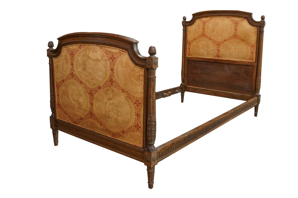 LOUIS XVI-STYLE CARVED WALNUT BEDwith