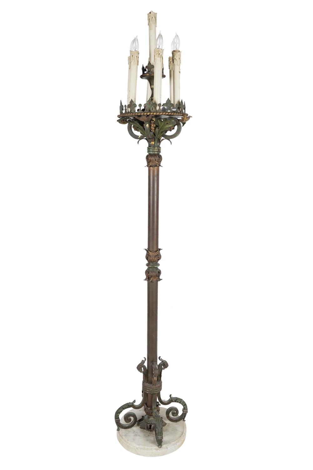 GOTHIC STYLE PATINATED METAL TORCHIEREwith 333c9a