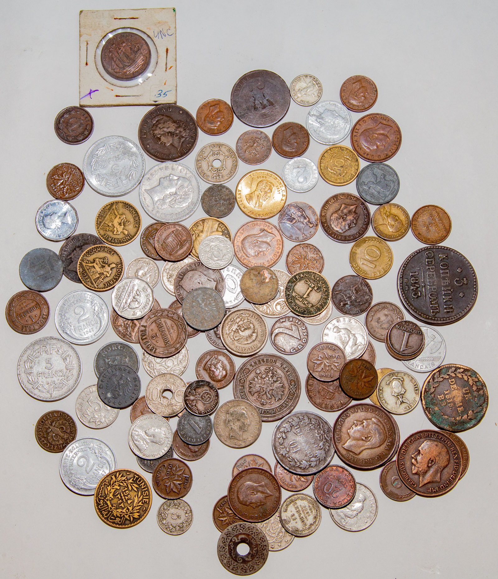 BAG OF NON-SILVER WORLD COINS Interesting