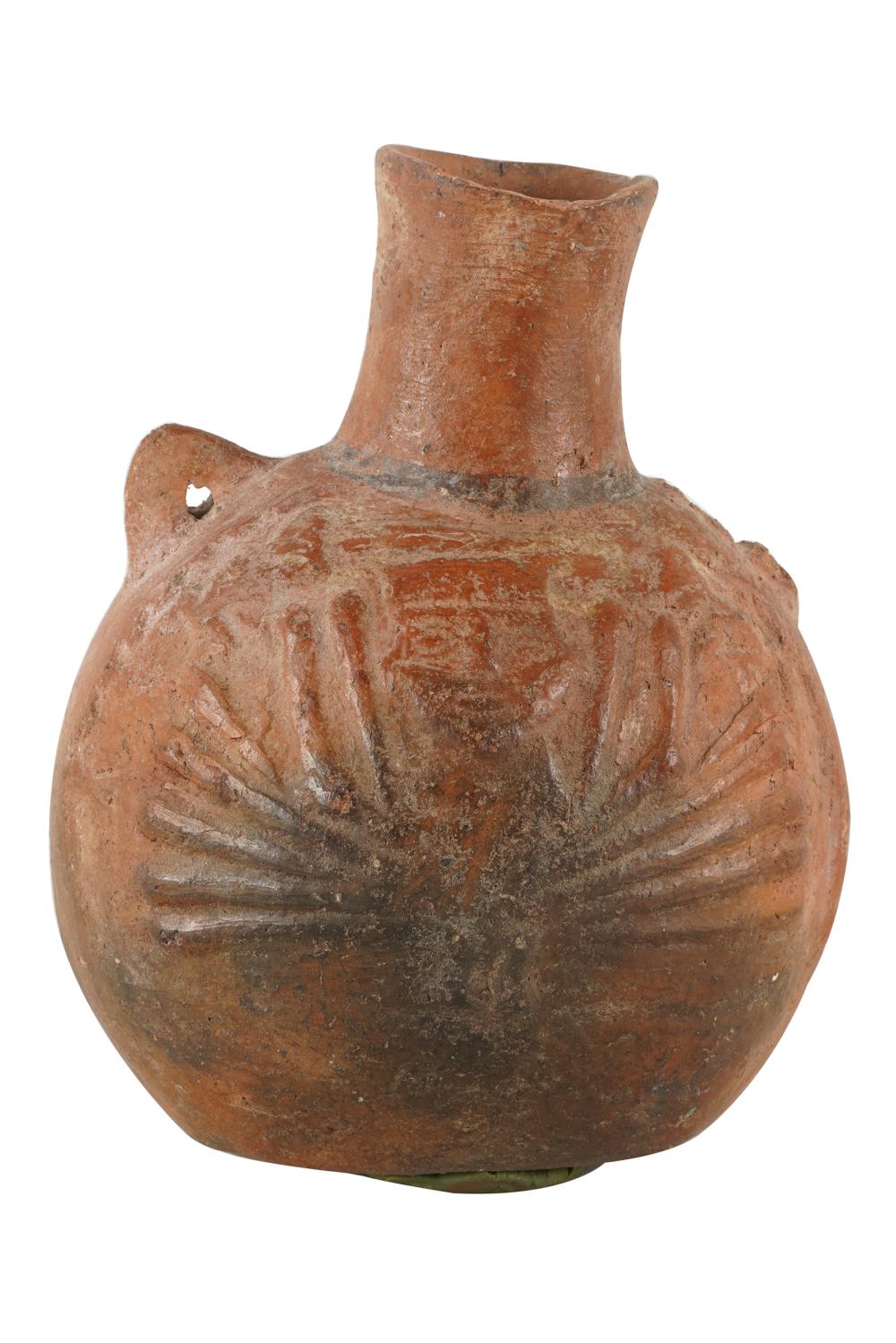 PRIMITIVE STYLE POTTERY URNrelief decorated 333cfd