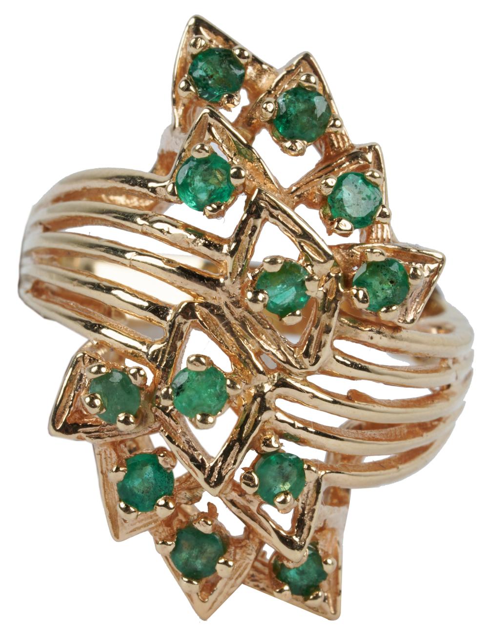 14 KARAT YELLOW GOLD & EMERALD