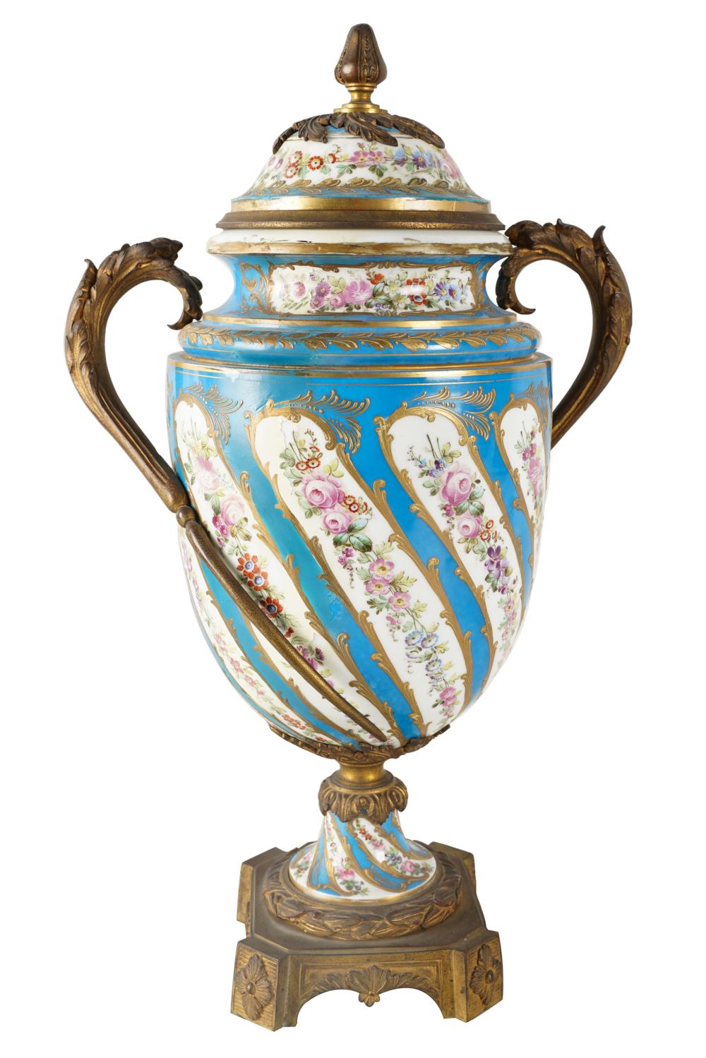 SEVRES-STYLE GILT BRONZE-MOUNTED