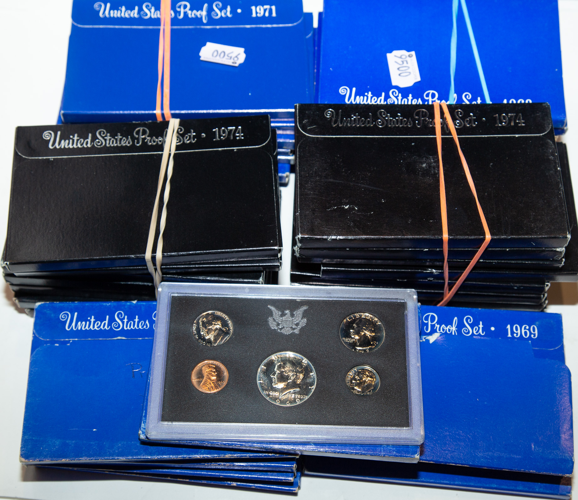 38 US PROOF SETS, 68, 69,71, 72,