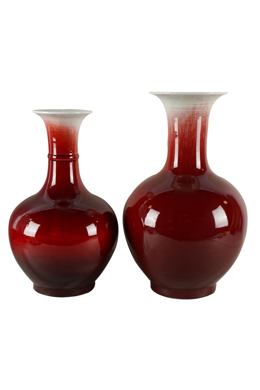 TWO CHINESE OXBLOOD PORCELAIN VASESeach 333dd9