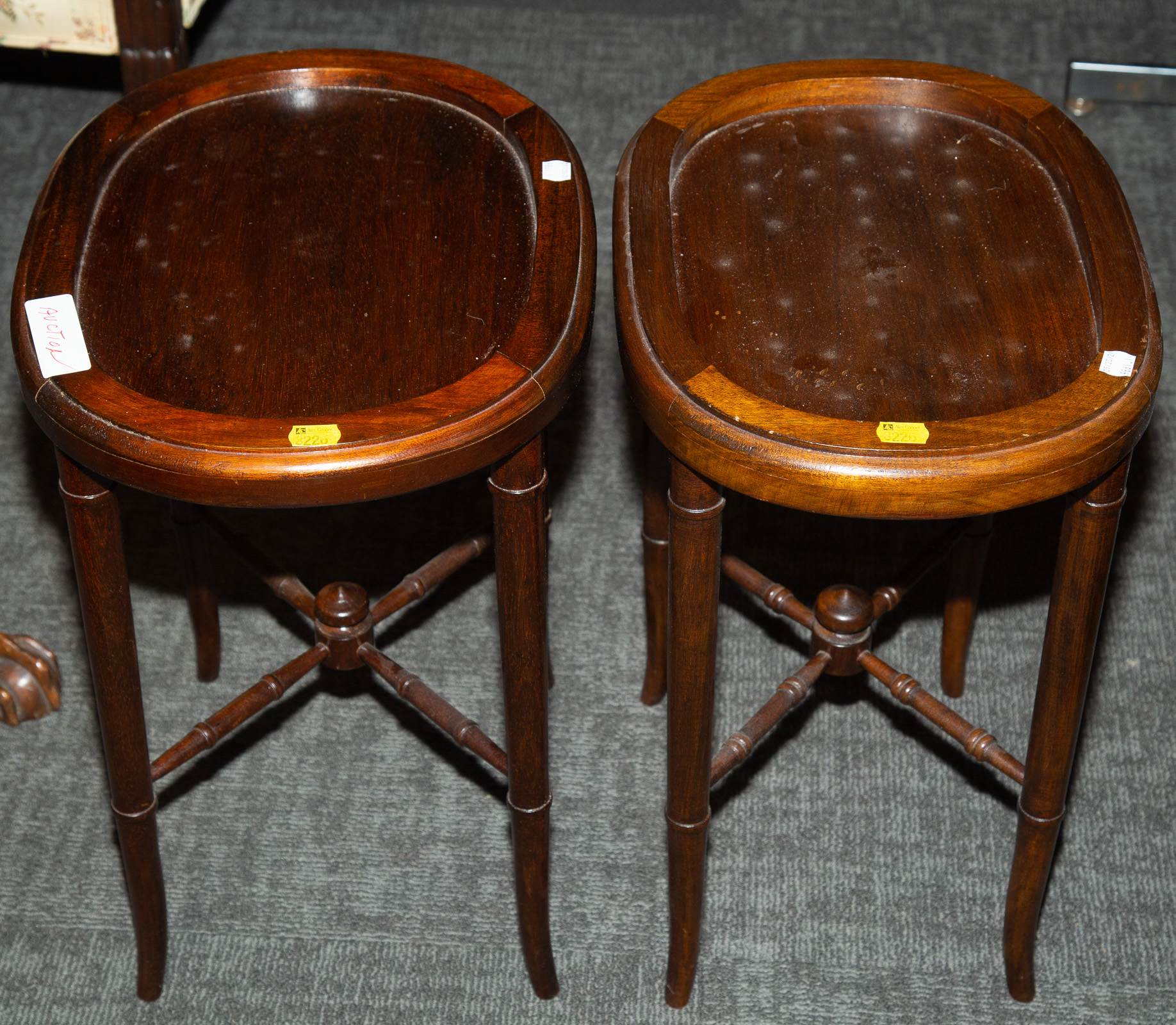 A PAIR OF SHERATON STYLE MAHOGANY