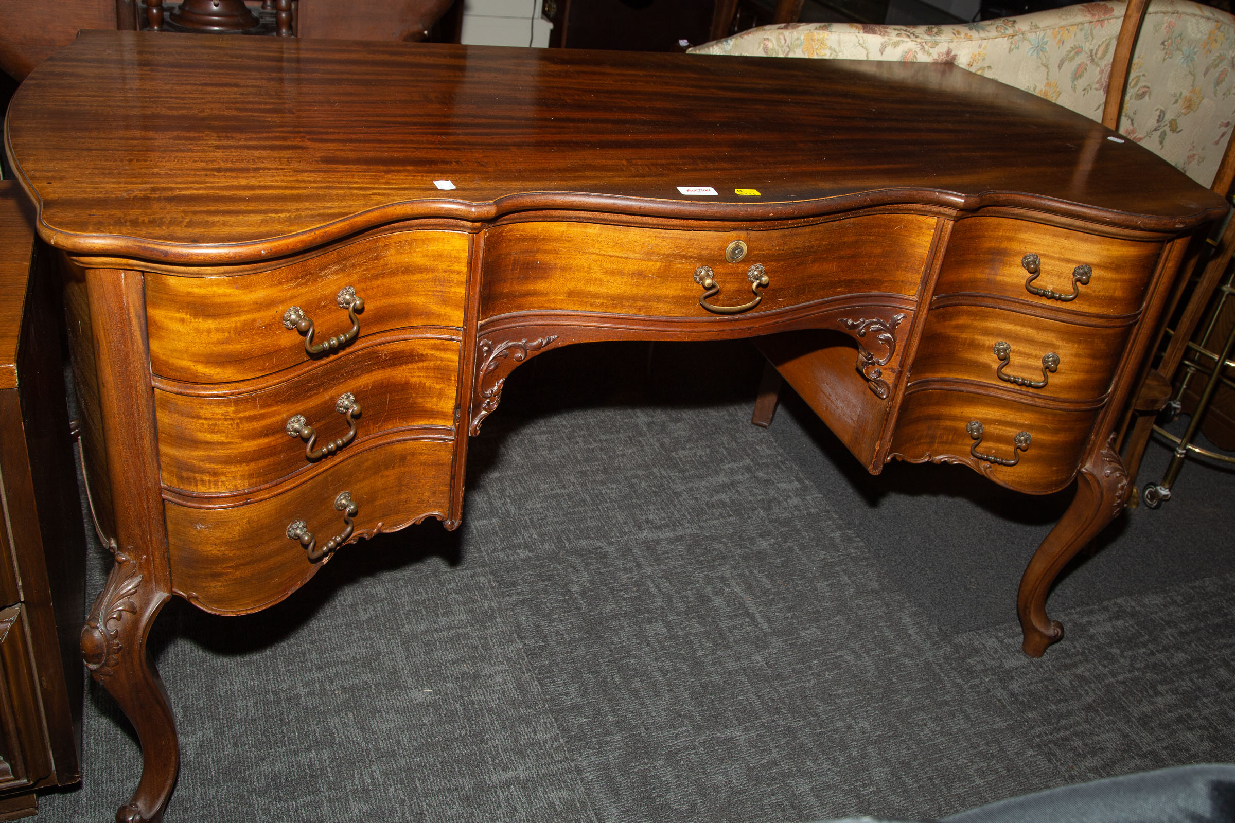 LOUIS XV REVIVAL FIGURED MAHOGANY